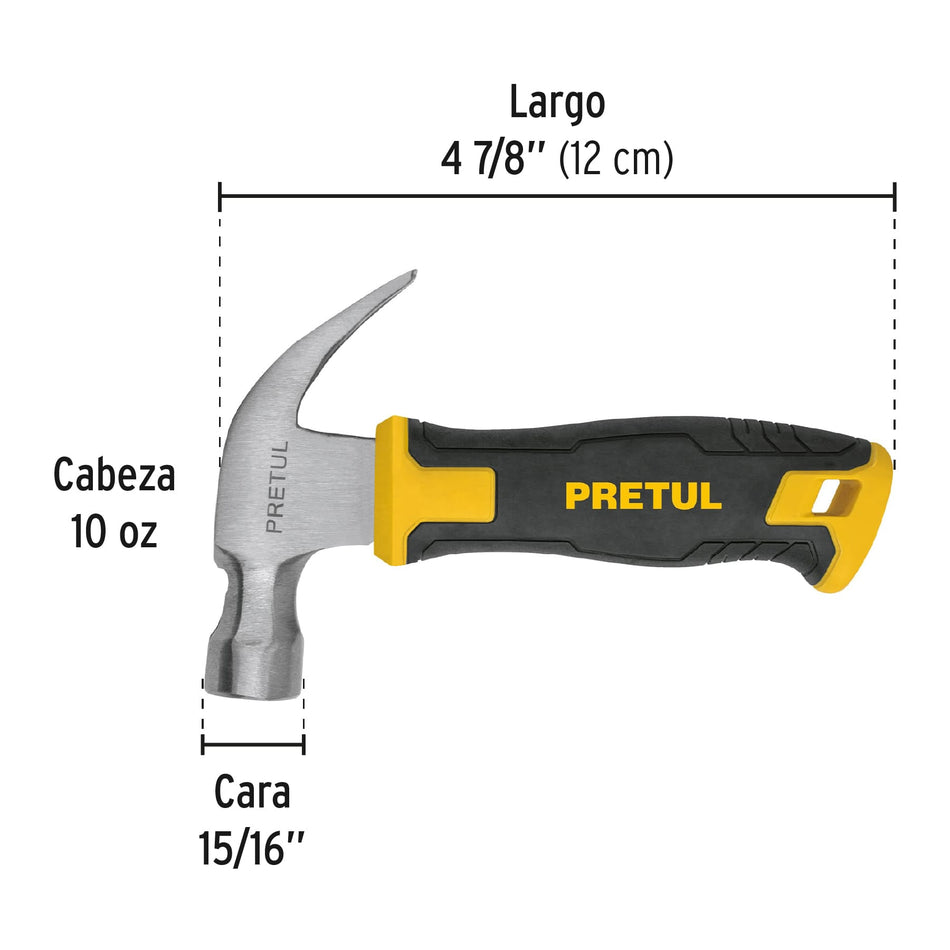 Martillo 10 oz, mango comfort grip, Pretul Caja con 4, 22291