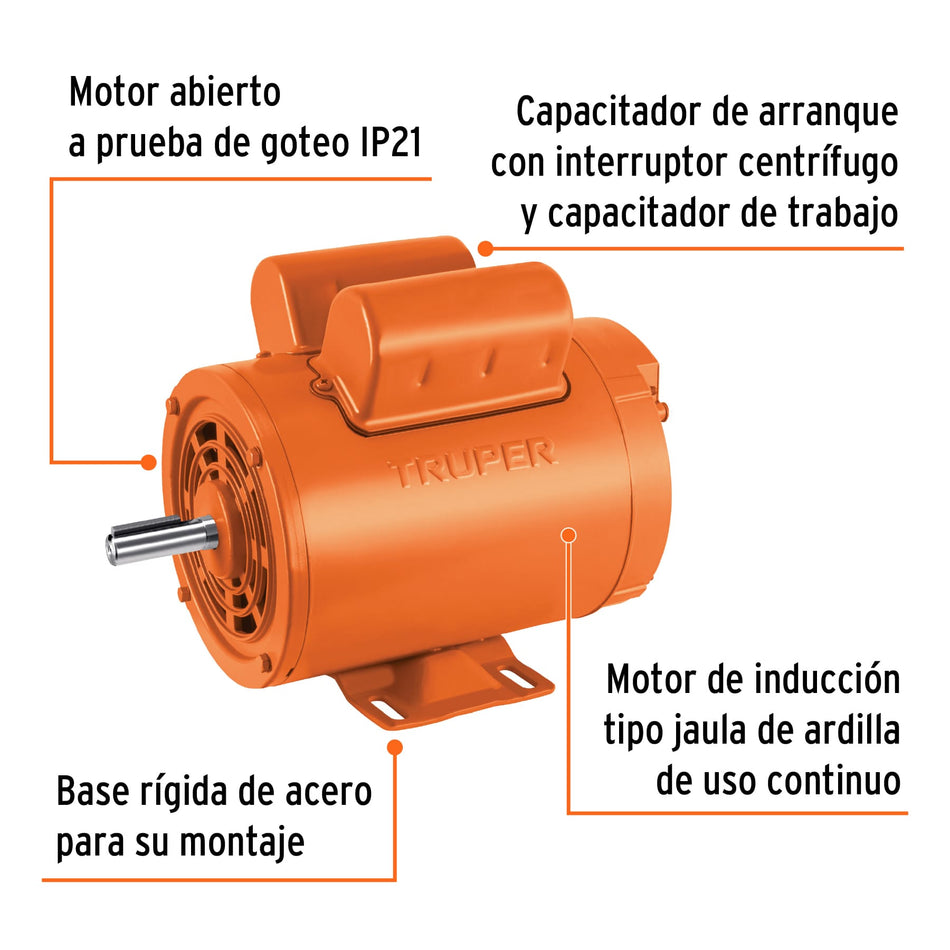 Motor eléctrico monofásico de 1 1/2 HP, alta velocidad, 102312
