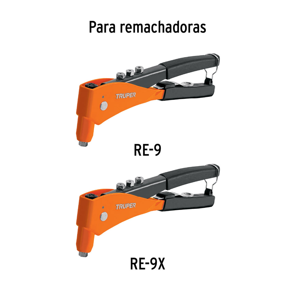 Kit de refacciones y mordazas para remachadora RE-9, Truper Caja con 12, 17973