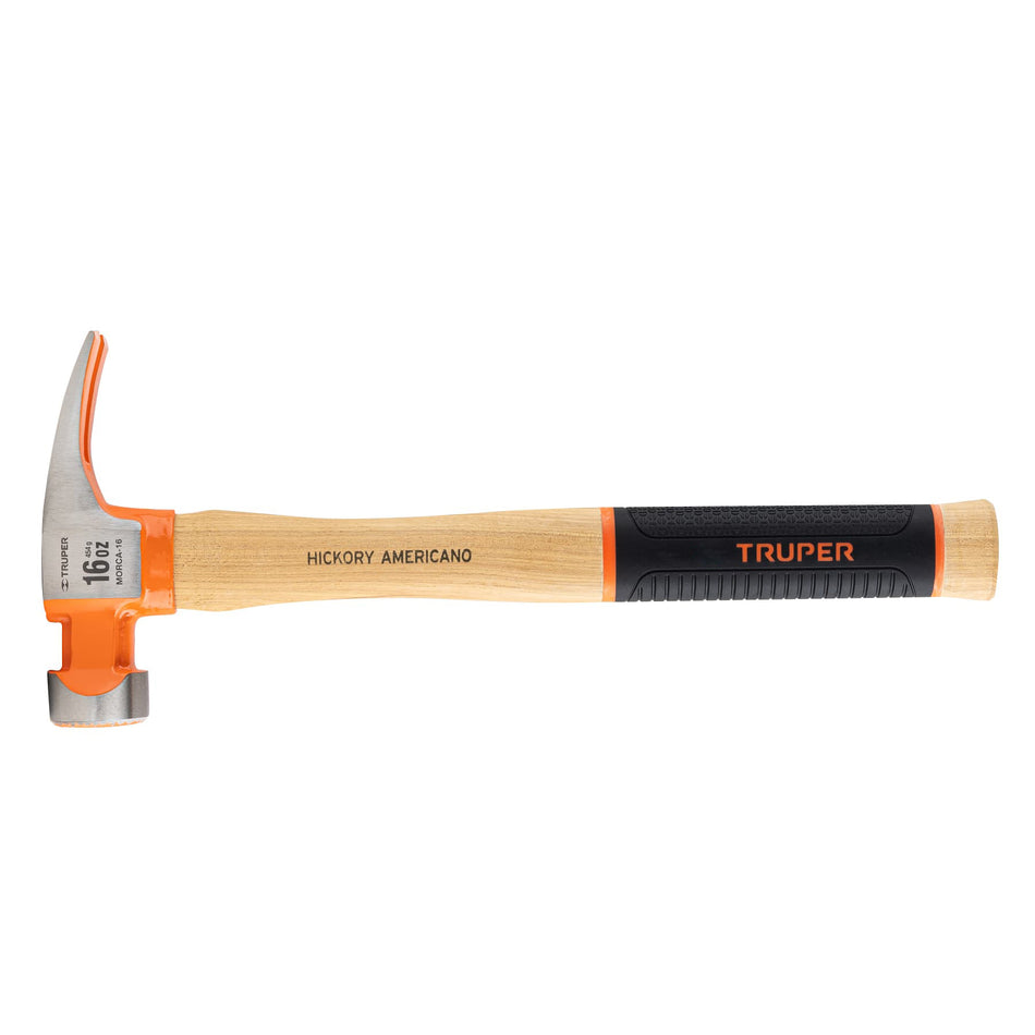 Martillo 16 oz uña recta tipo California Ripper, Truper Grip Caja con 4, 19989