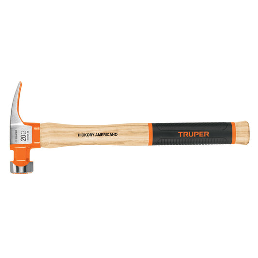 Martillo 20 oz uña recta tipo California Ripper, Truper Grip Caja con 4, 19990
