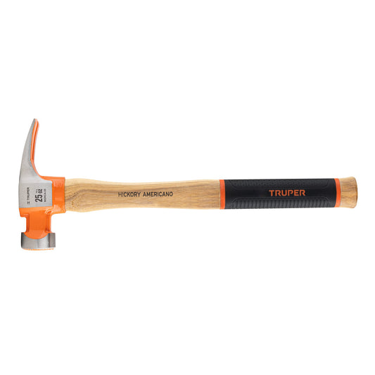 Martillo 25 oz uña recta tipo California Ripper, Truper Grip Caja con 4, 16863