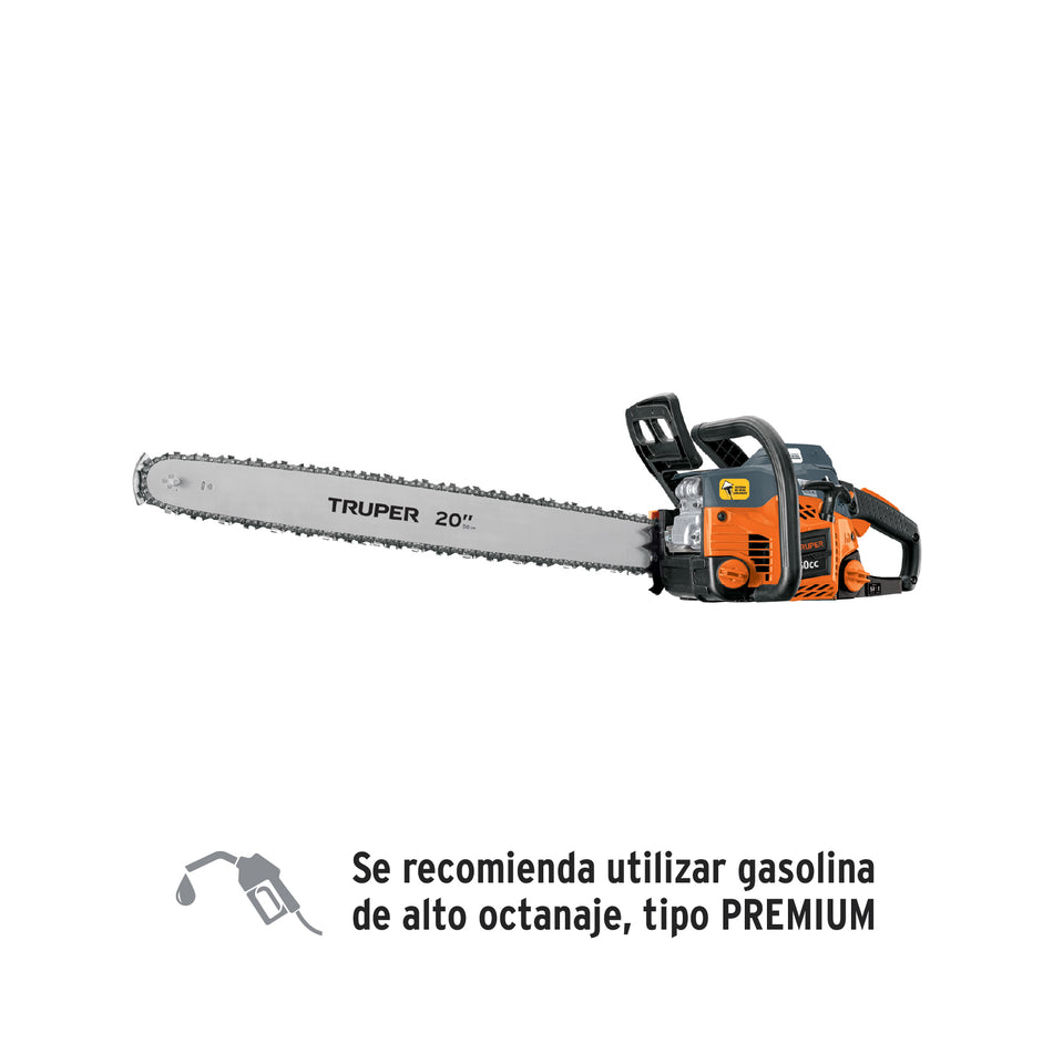 Motosierra 50 cc a gasolina con barra de 20', Truper, 102921