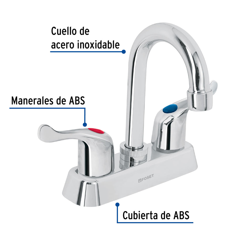 Mezcladora plástica 4' cuello tipo bar para lavabo, palanca Caja con 2, 45513