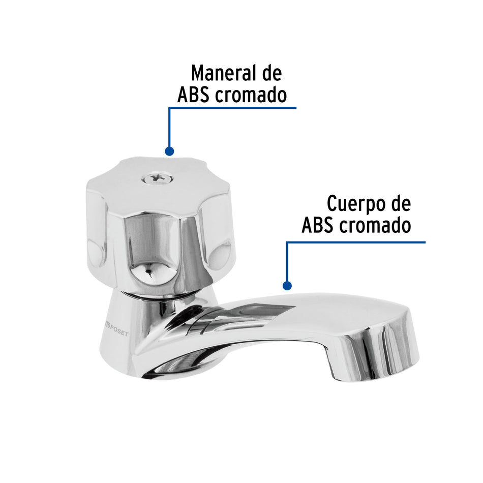 Llave plástica individual para lavabo, Foset Basic Caja con 2, 49309