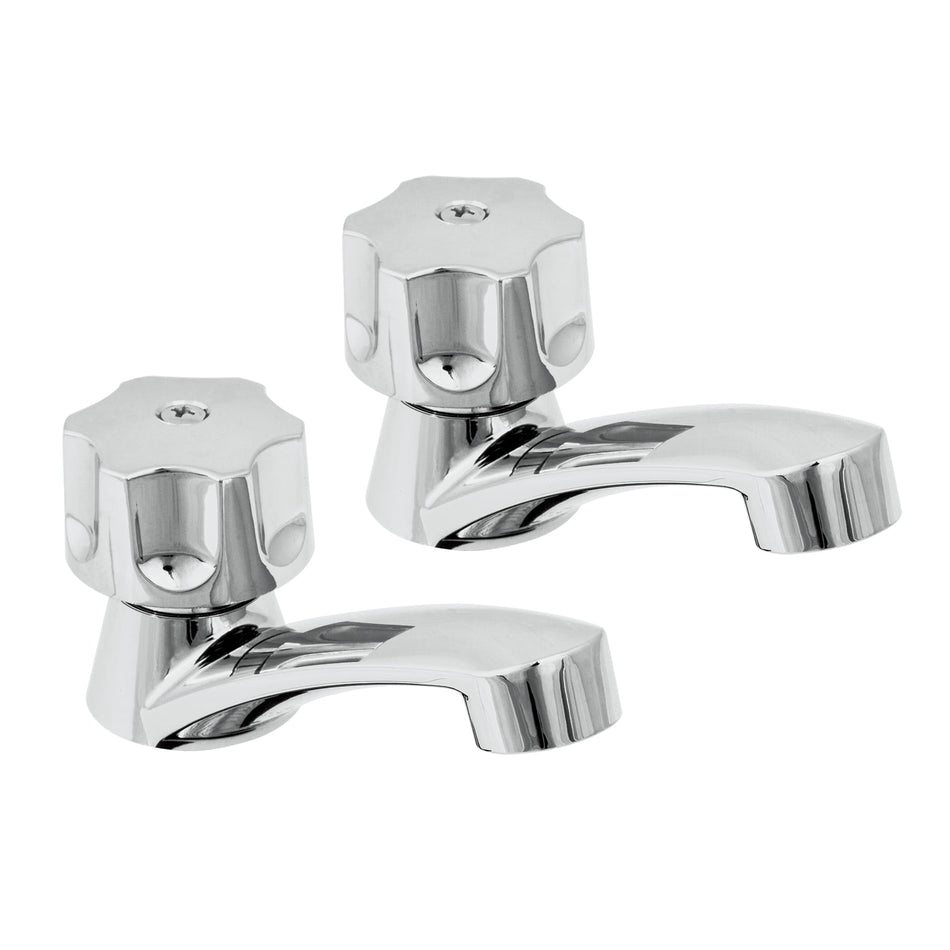 Juego 2 llaves plásticas individuales para lavabo, Basic Caja con 2, 49308
