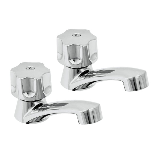 Juego 2 llaves plásticas individuales para lavabo, Basic Caja con 2, 49308