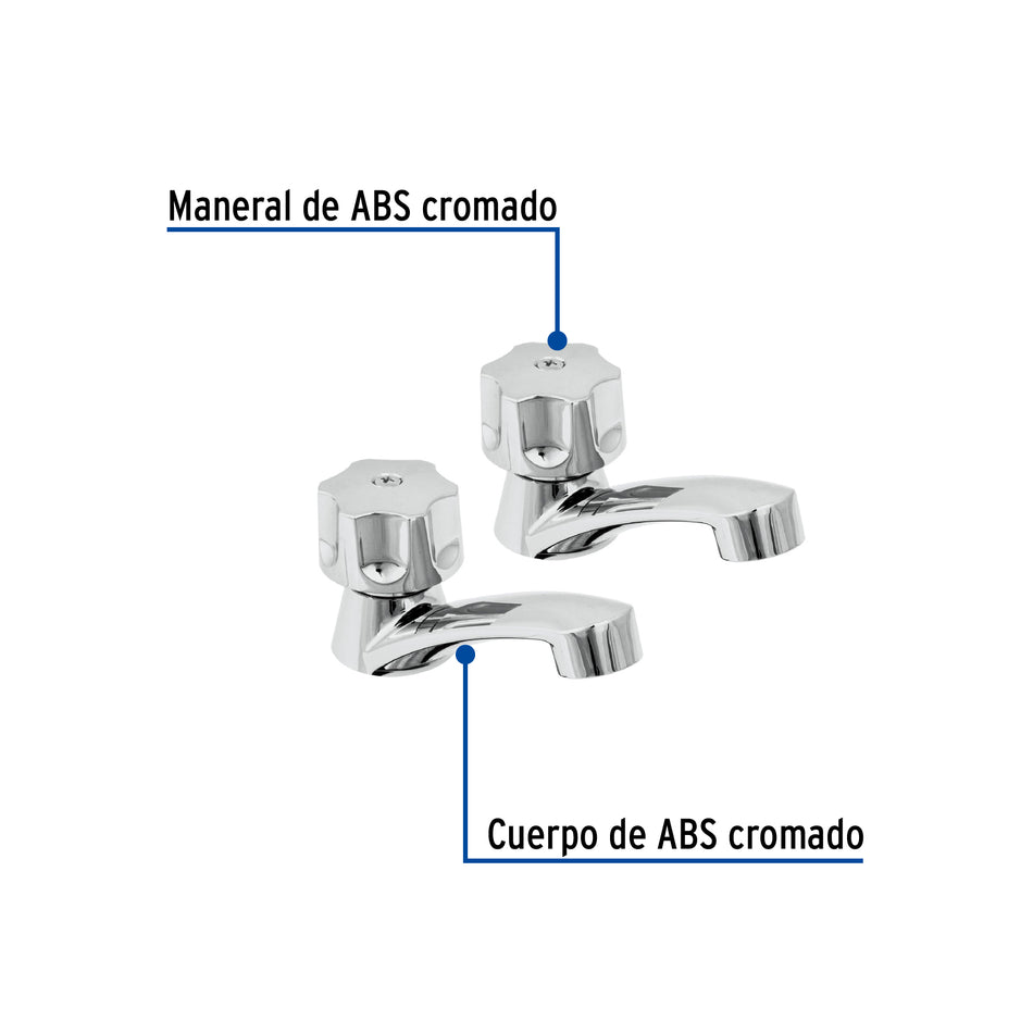 Juego 2 llaves plásticas individuales para lavabo, Basic Caja con 2, 49308