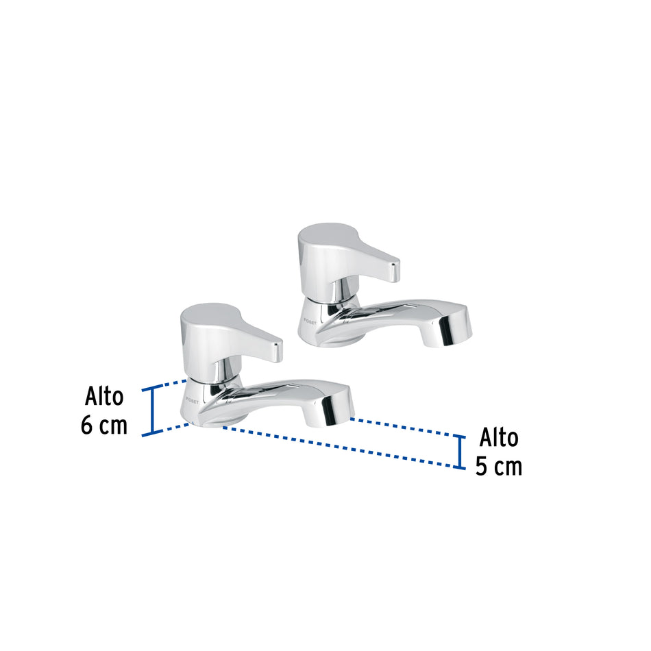 Juego 2 llaves para lavabo, ABS, manerales palanca, Basic Caja con 2, 48382