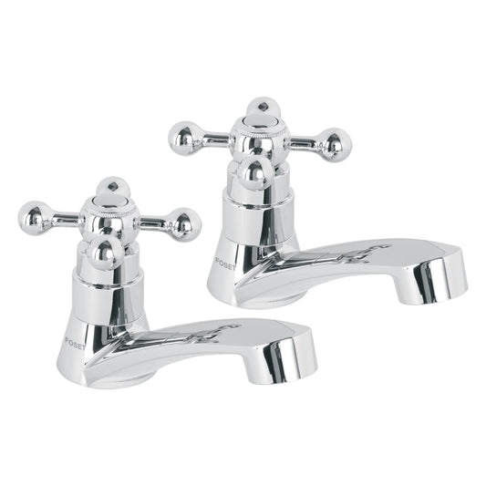 Juego 2 llaves para lavabo, ABS, manerales cruceta, Basic Caja con 2, 48384