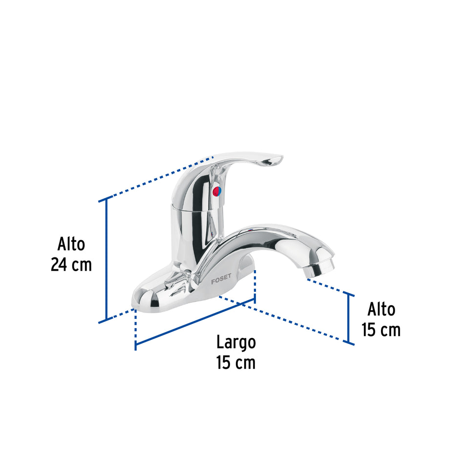 Monomando plástico para lavabo, nariz curva, Foset Basic Caja con 2, 48191