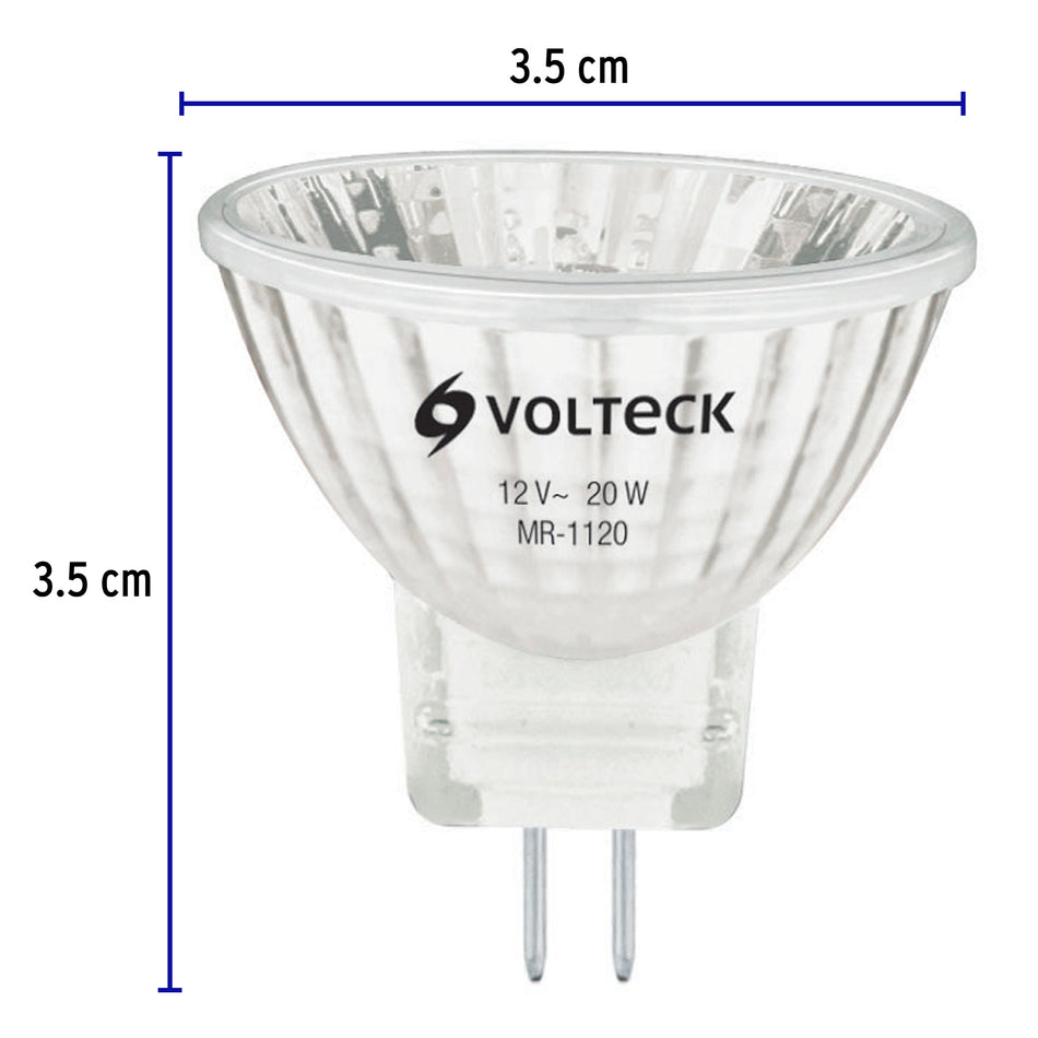 Lámpara de halógeno 20 W tipo MR11 en caja, Volteck Caja con 6, 47251