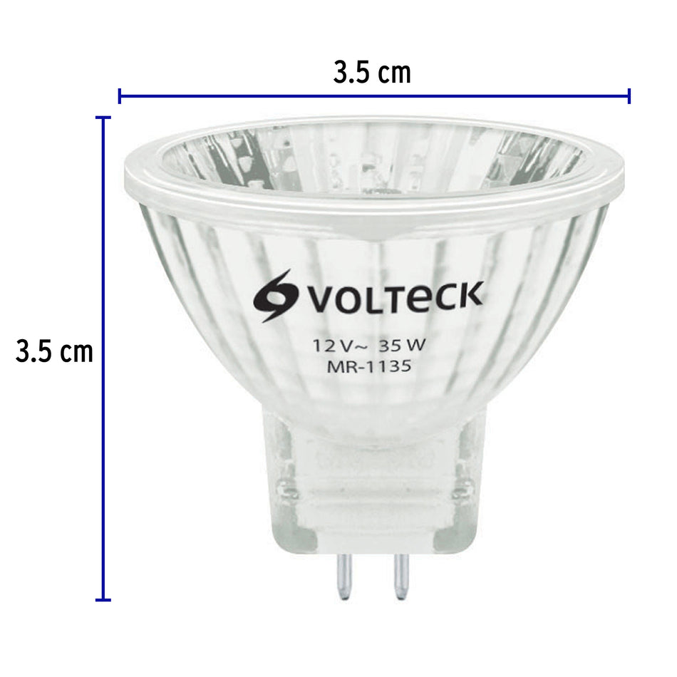 Lámpara de halógeno 35 W tipo MR11 en caja, Volteck Caja con 6, 47252