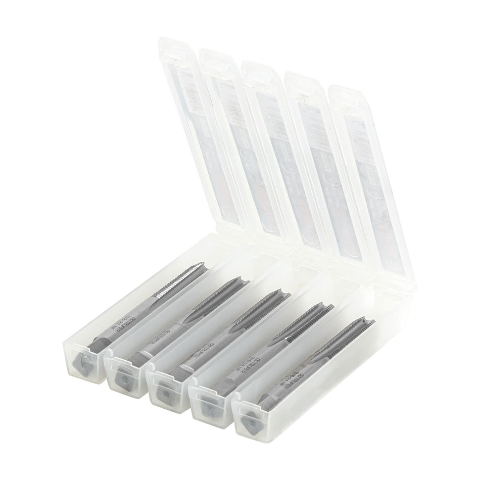 Machuelo semicónico 3/8'x 24 cuerda fina, Truper Caja con 5, 11410