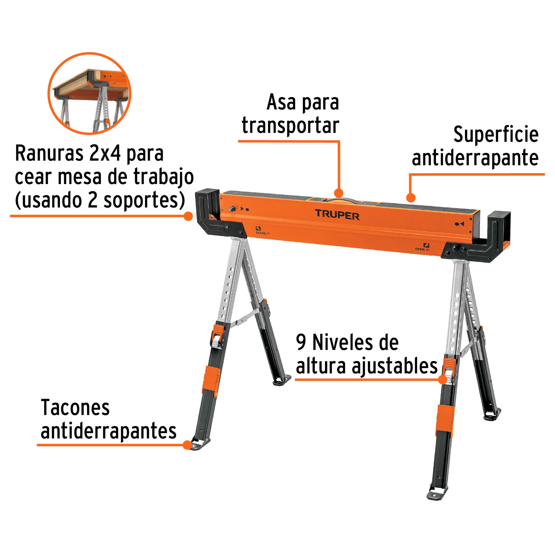 Burro/Mesa de trabajo, multiusos, Truper, 103301