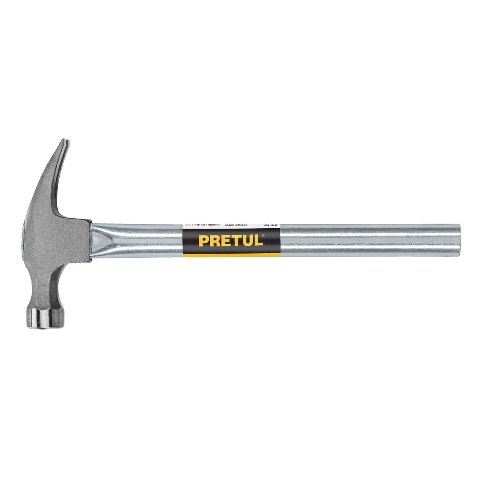Martillo uña recta 16 oz, mango tubular, Pretul Caja con 4, 20596