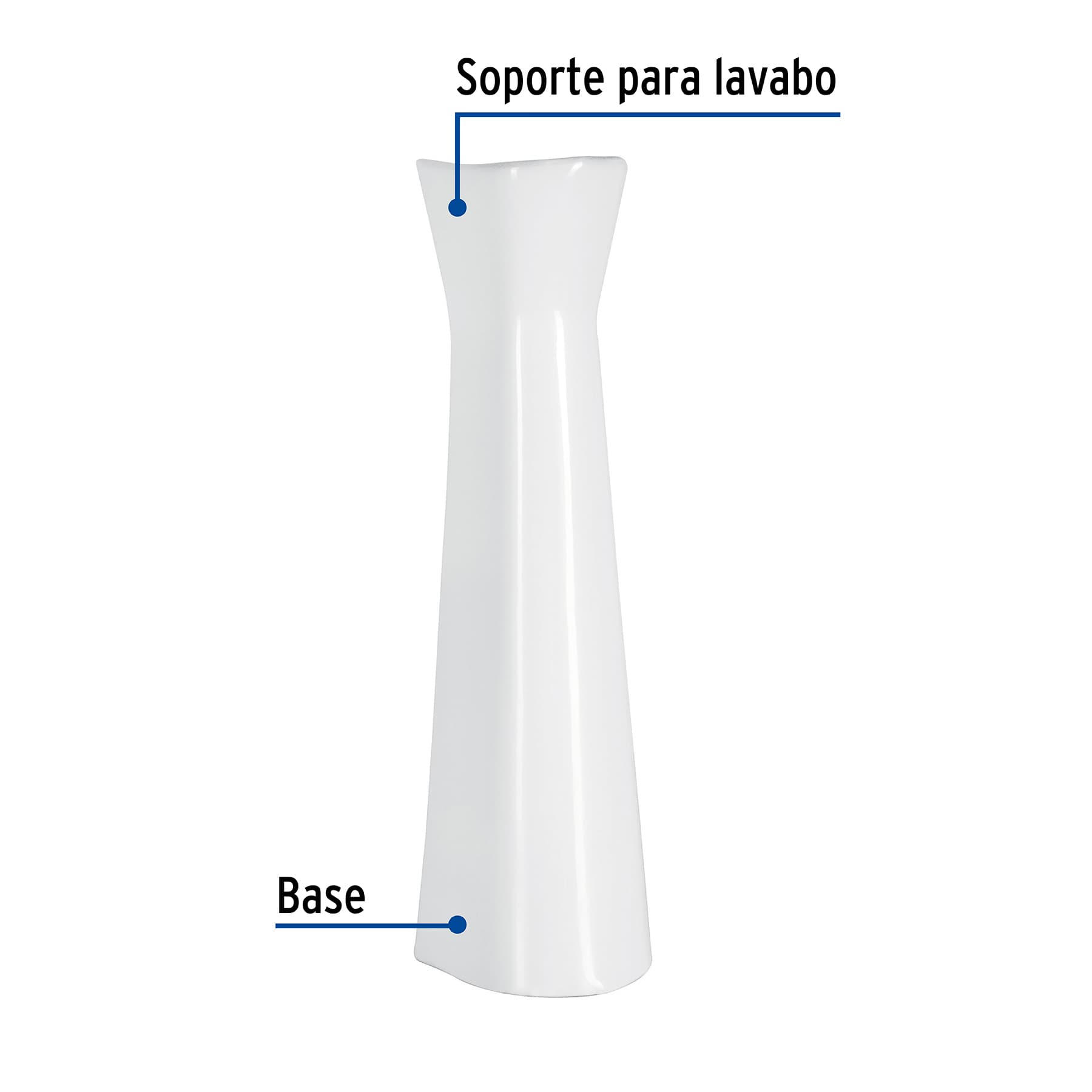 Pedestal cerámico para lavabo, blanco, FOSET, 44005