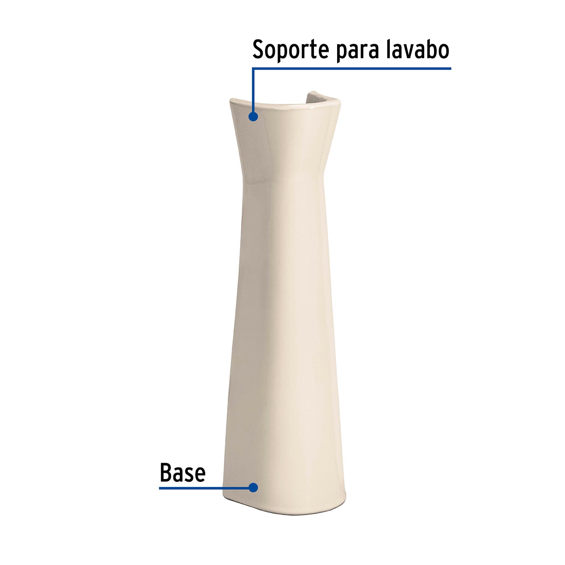 Pedestal cerámico para lavabo, marfil, FOSET, 49357