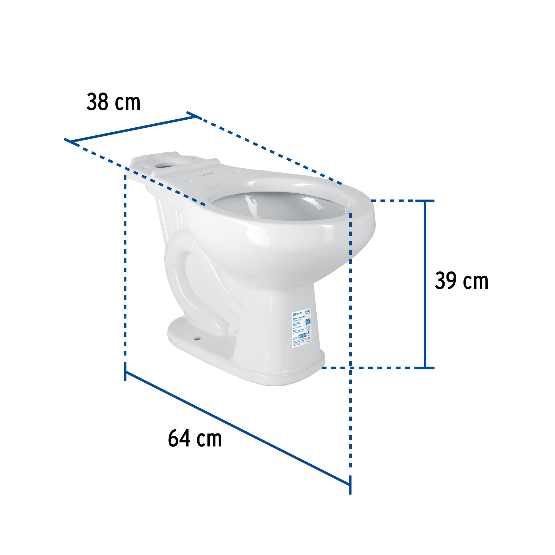 Taza redonda cerámica, blanco, FOSET, 44011