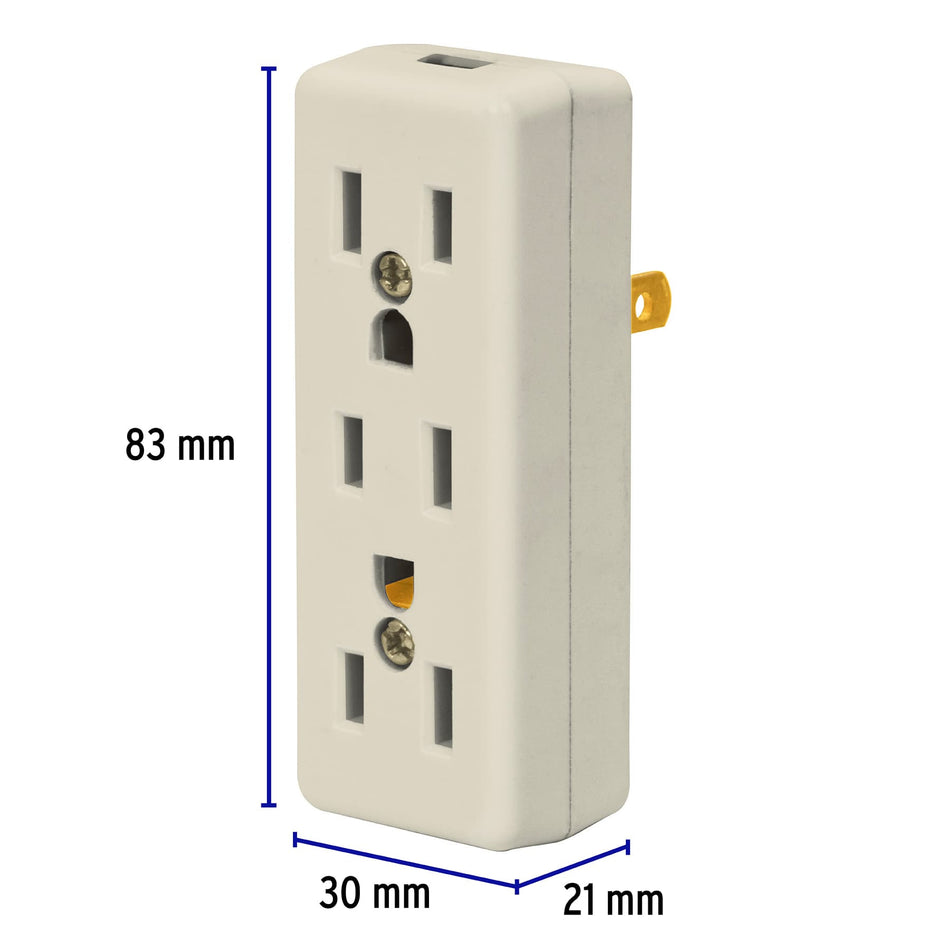 Multicontacto triple, 2 polos + tierra, Volteck Caja con 12, 46814