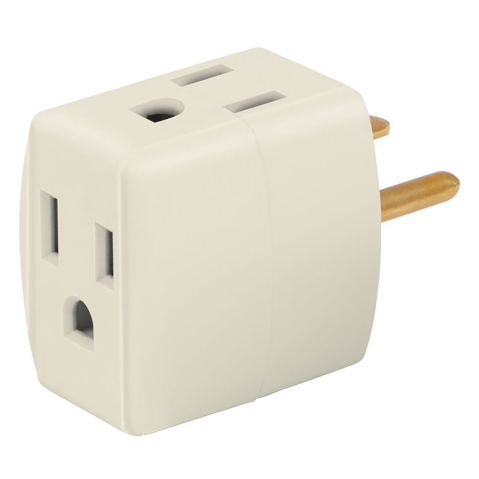 Multicontacto triple aterrizado, tipo cubo, Volteck Caja con 6, 46800