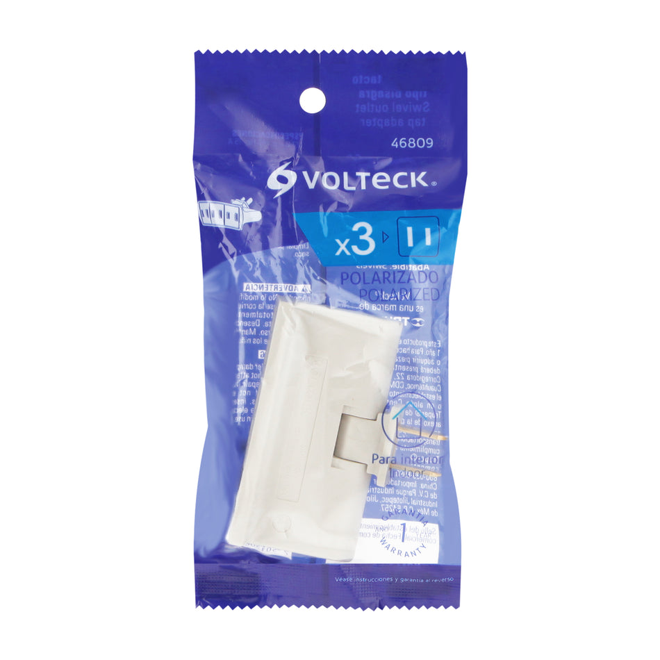 Multicontacto triple, tipo bisagra Volteck Caja con 6, 46809