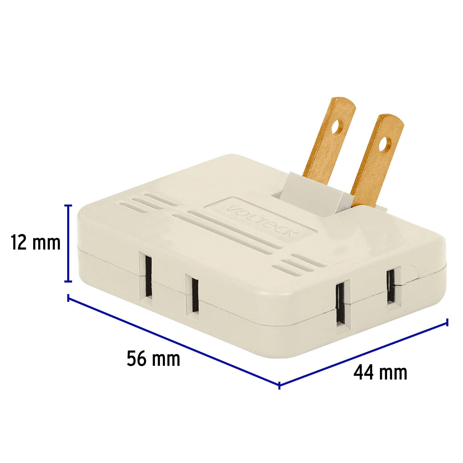 Multicontacto triple,tipo bisagra,entradas laterales,Volteck, 46812