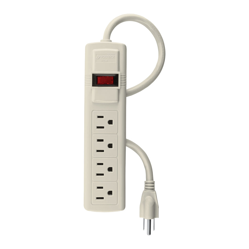 Multicontacto 16 AWG uso rudo con 4 entradas, Volteck Caja con 6, 47181