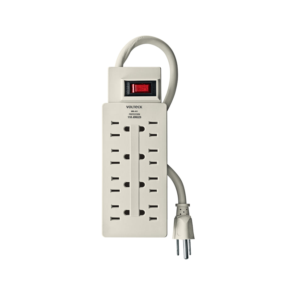 Multicontacto 14 AWG 8 entradas supresor de picos 110 joules Caja con 6, 47187