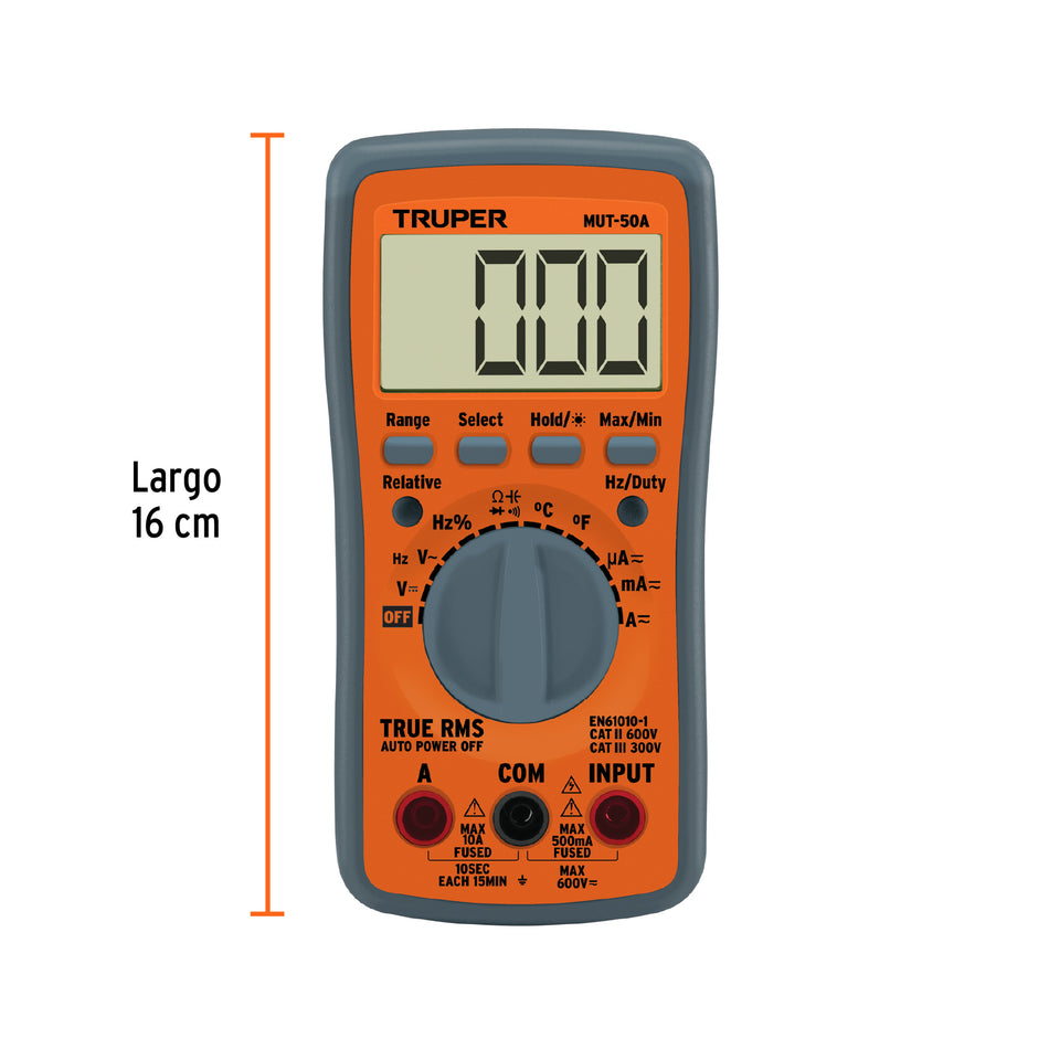 Multimetro profesional con RMS verdadero y auto rango, 100361