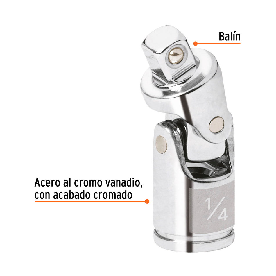 Nudo universal para dados con cuadro de 1/4', Truper Caja con 6, 13226