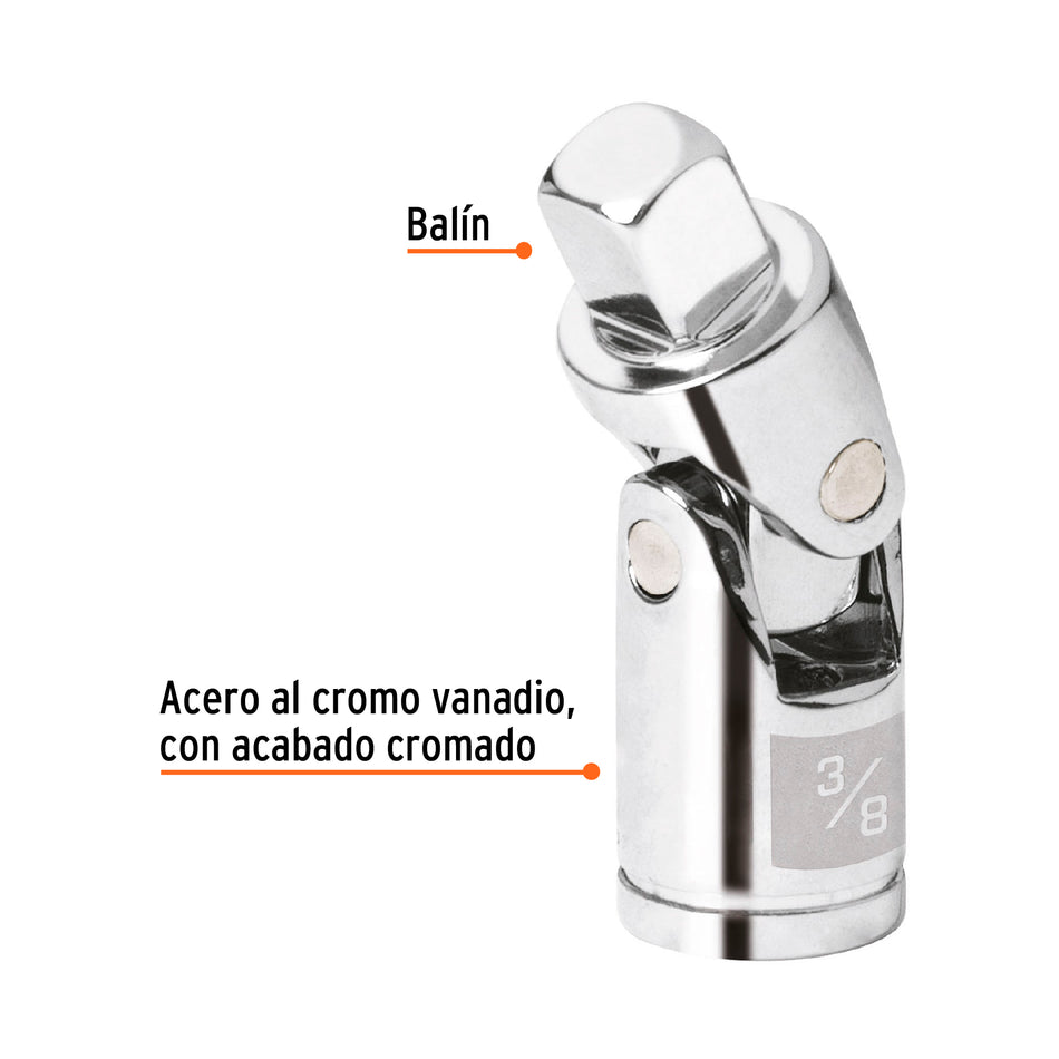 Nudo universal para dados con cuadro de 3/8', Truper Caja con 6, 13669