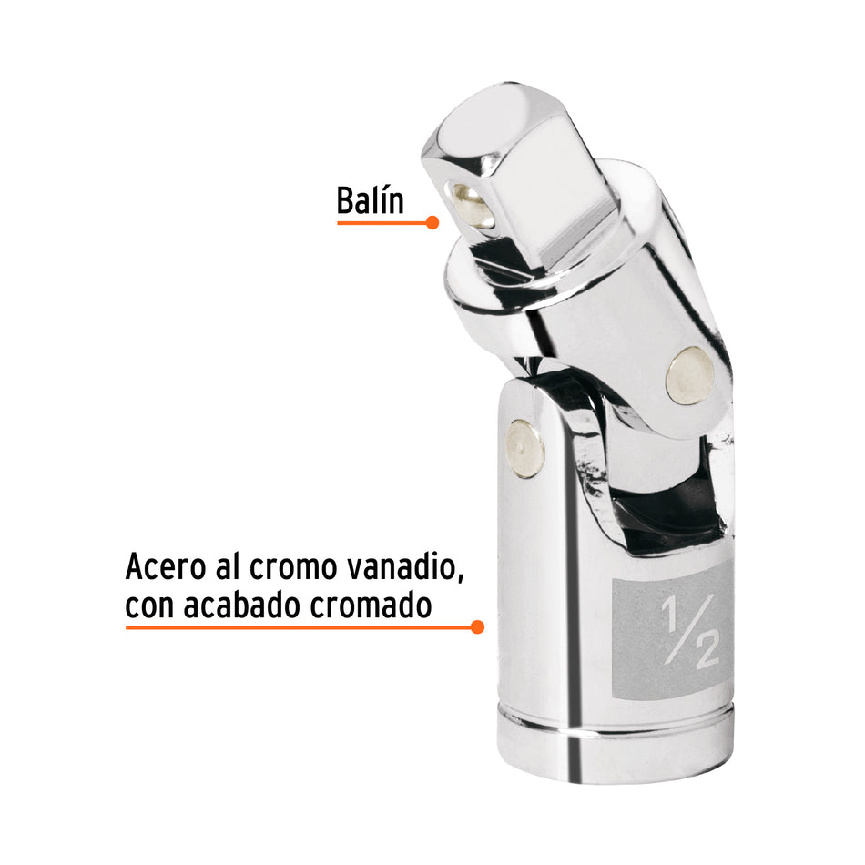Nudo universal para dados con cuadro de 1/2', Truper Caja con 6, 13428