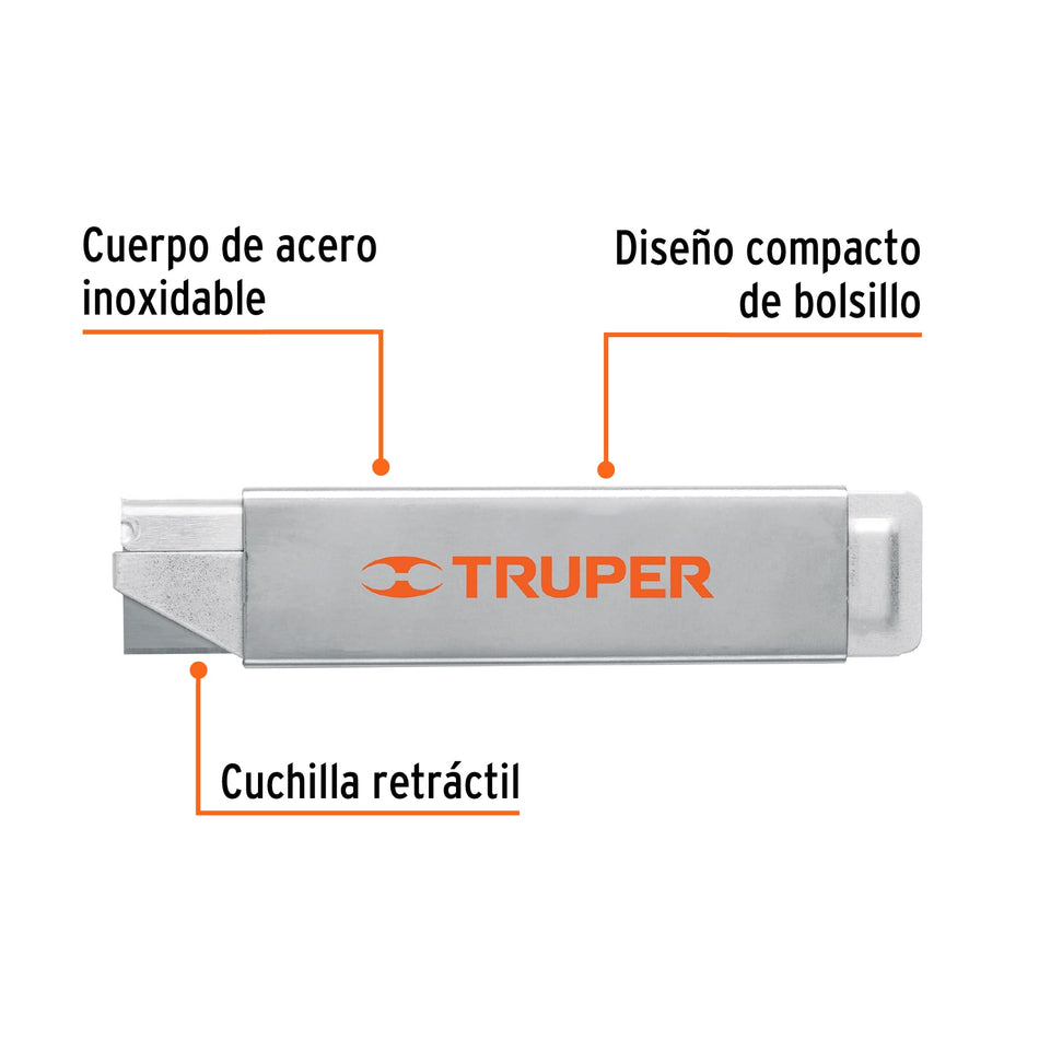 Navaja de costilla con cuerpo metálico, Truper Caja con 20, 102494