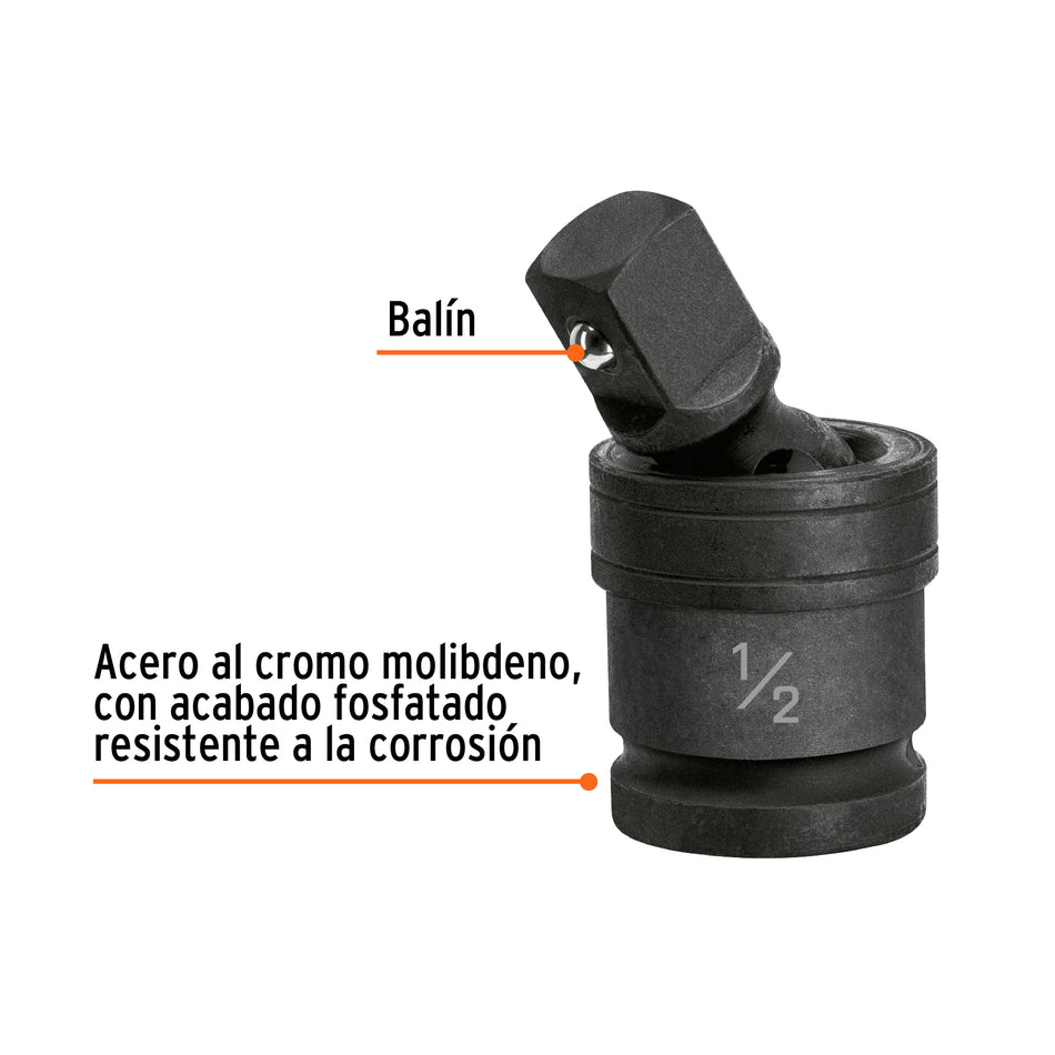 Nudo universal para dados de impacto cuadro 1/2', Truper Caja con 3, 103196