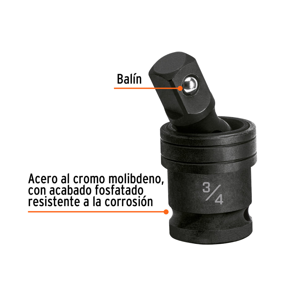 Nudo universal para dados de impacto cuadro 3/4', Truper Caja con 2, 103197