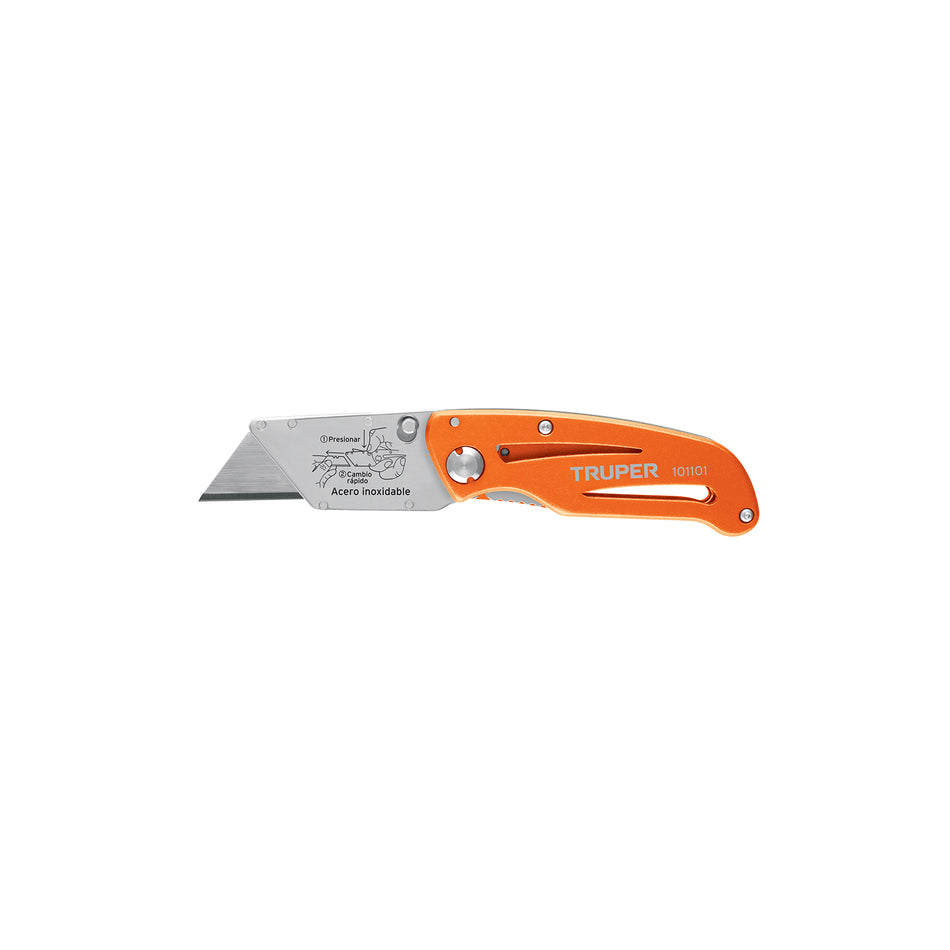 Navaja abatible 6' cuerpo de aluminio y acero inox, Truper Caja con 6, 101101