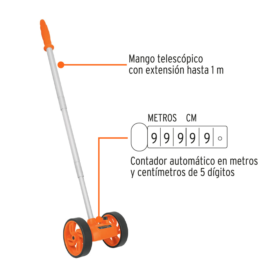 Odómetro con doble rueda de 4', Truper, 15830