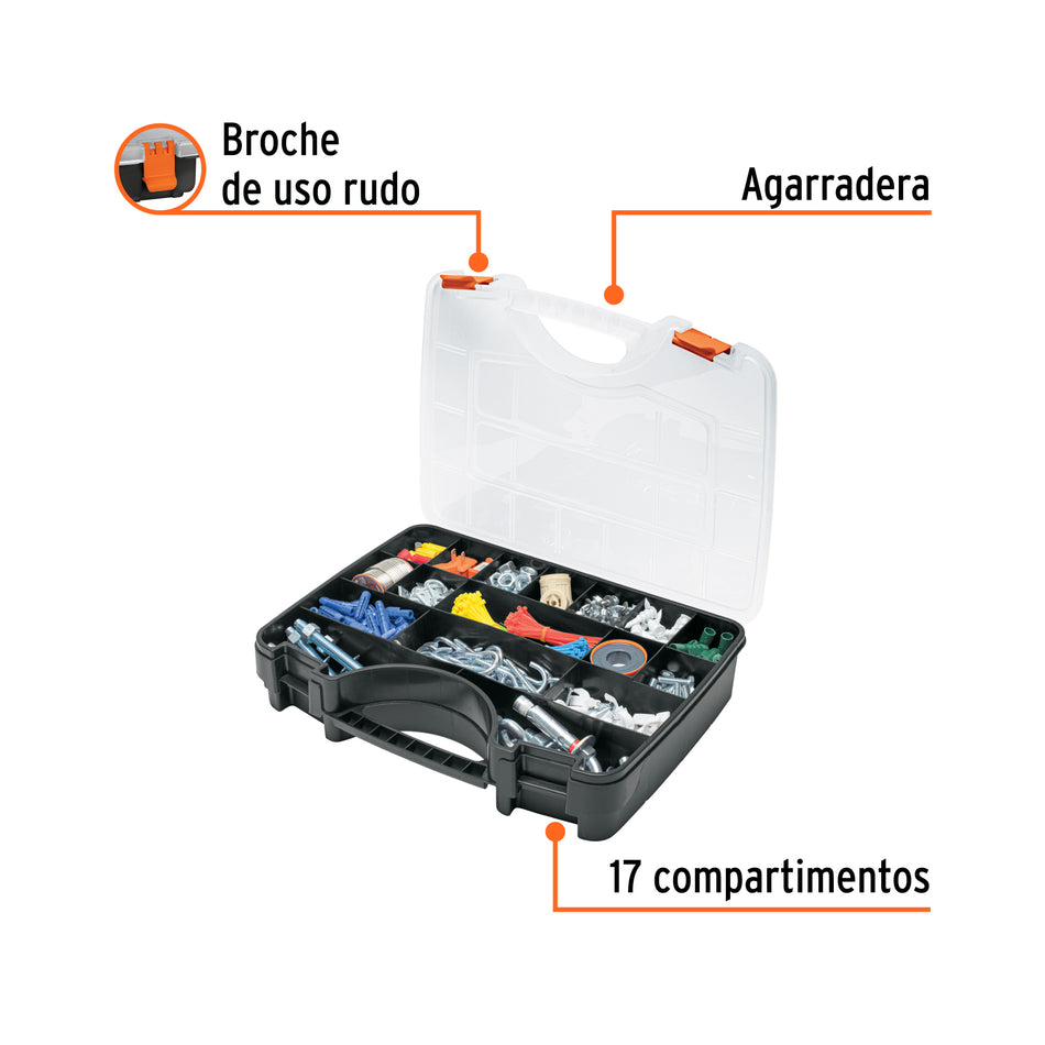 Organizador 17' reforzado con 17 compartimentos, Truper Caja con 3, 19939