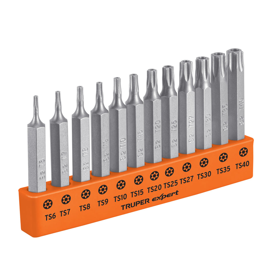 Juego de 12 puntas torx combinadas c/seguro largo 2', Expert Caja con 6, 101675