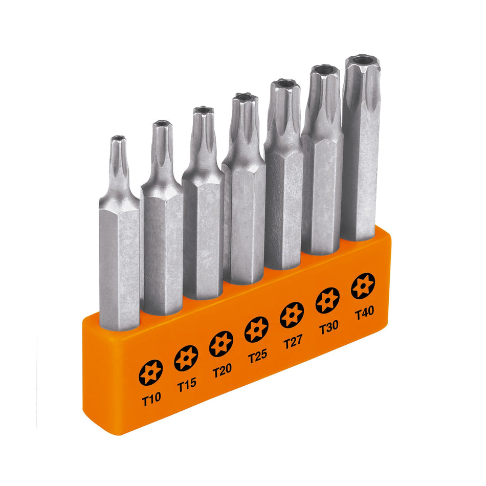 Juego de 7 puntas torx combinadas c/seguro largo 2', Expert Caja con 6, 17813