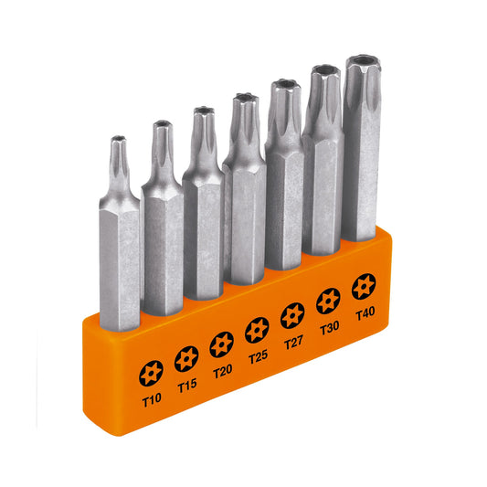 Juego de 7 puntas torx combinadas c/seguro largo 2', Expert Caja con 6, 17813