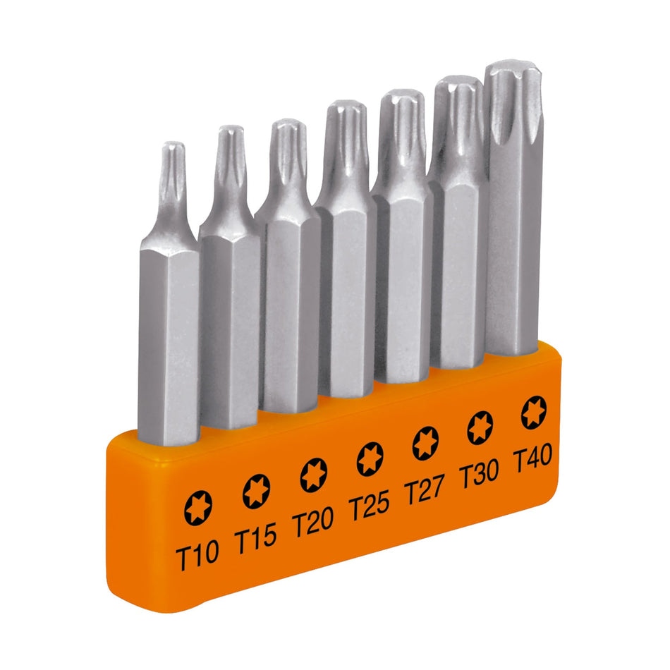 Juego de 7 puntas torx combinadas largo 2', Truper Expert Caja con 6, 17796