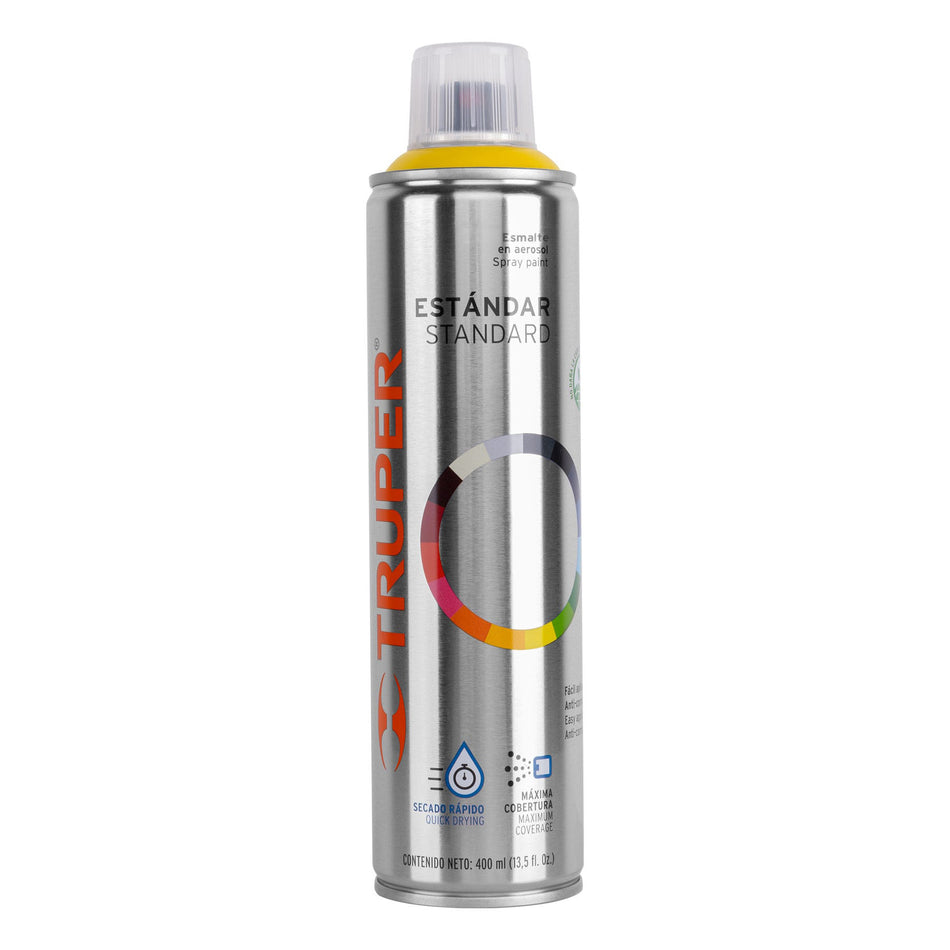 Pintura en aerosol, amarillo canario, bote esbelto, 400 ml Caja con 8, 19049