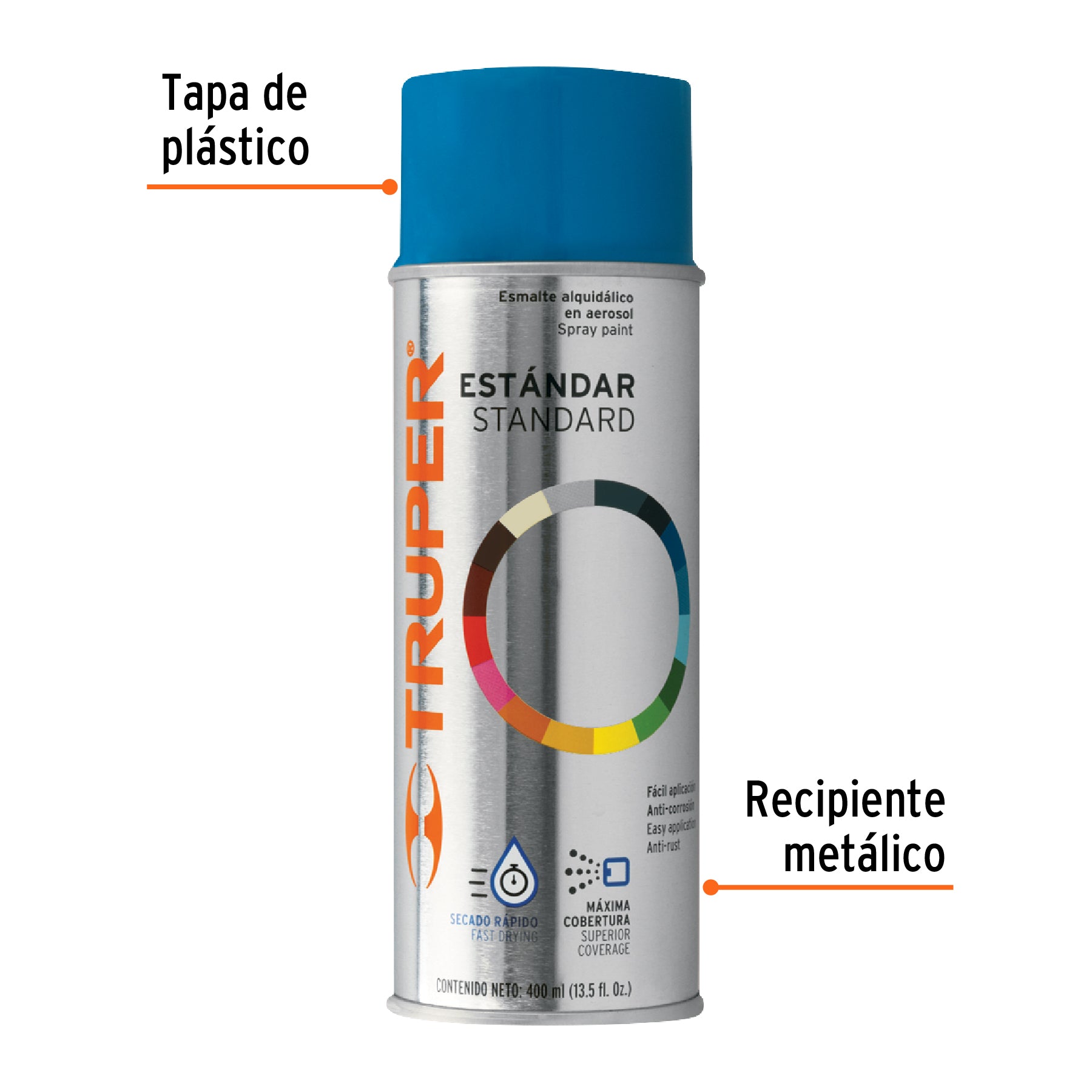 Pintura en aerosol, azul holandés, bote tradicional, 400 ml, 102823