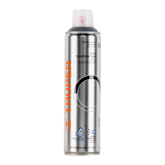 Pintura en aerosol alta temp. bote esbelto, aluminio,400ml Caja con 4, 18071