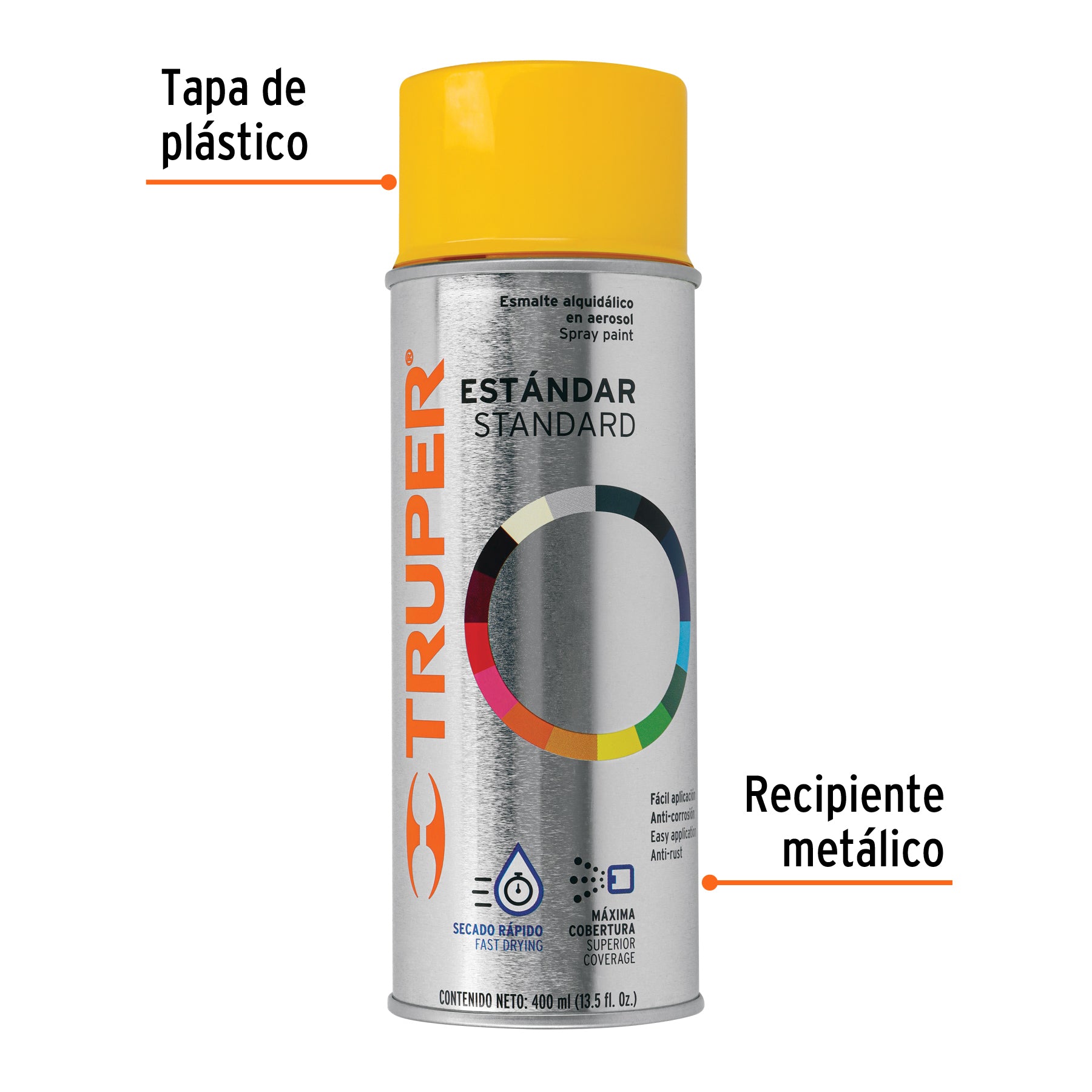 Pintura en aerosol, amarillo, bote tradicional, 400 ml, 102827