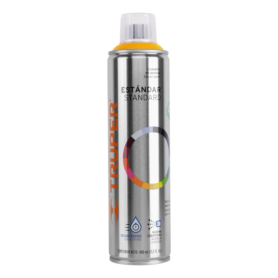 Pintura en aerosol, amarillo, bote esbelto, 400 ml Caja con 4, 19042