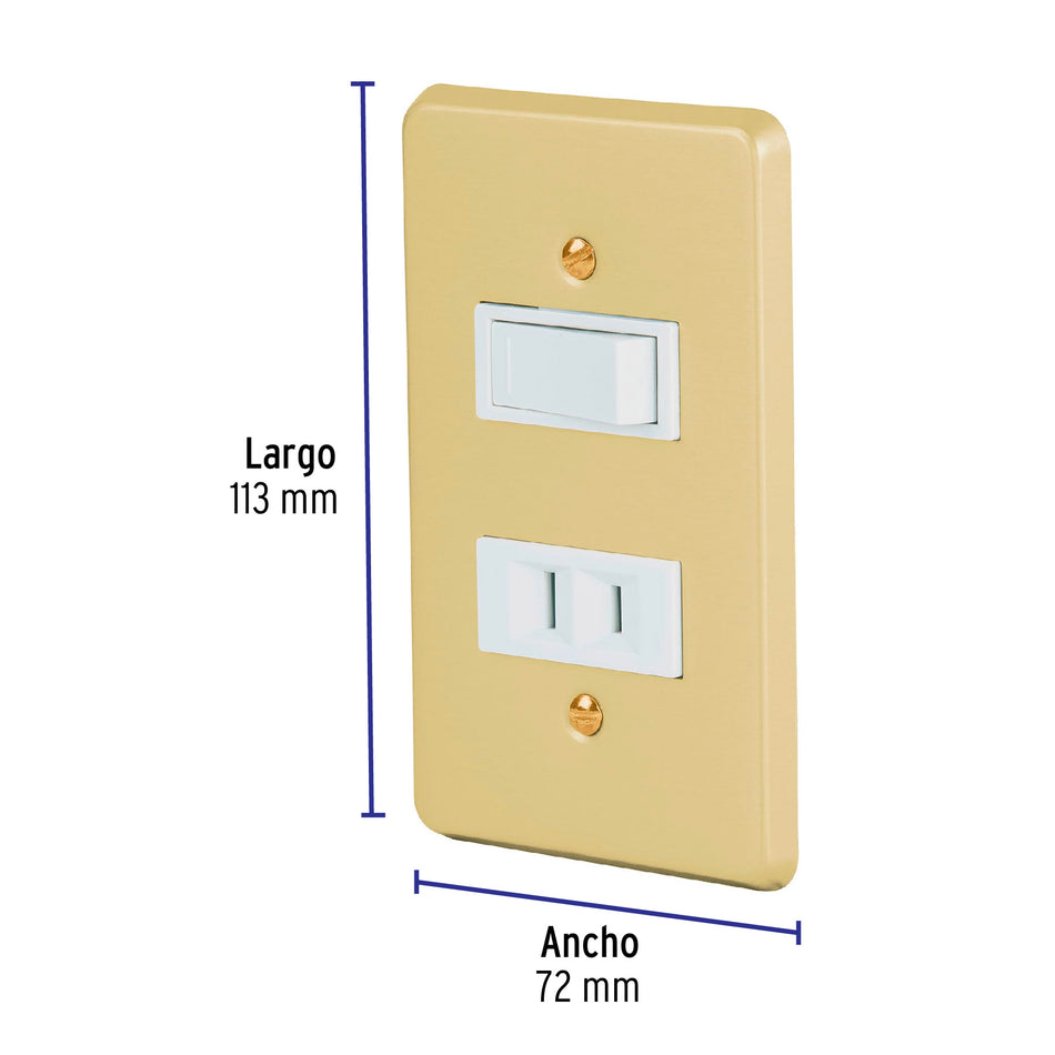 Placa armada contacto e interruptor, línea Económica Caja con 3, 46388