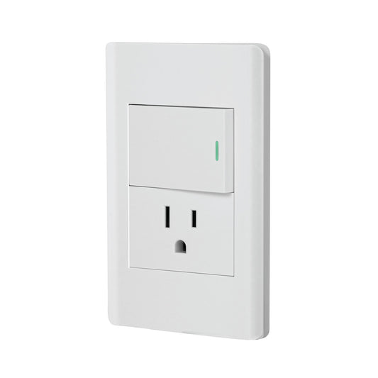 Placa armada blanca interruptor y contacto 1.5 mód, Lisboa Caja con 3, 47966